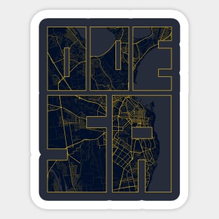 Odesa, Ukraine City Map Typography - Gold Art Deco Sticker